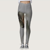 Blume in Grau Leggings (Vorderseite)