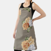 Blume in Grau und Creme mit Blätter Schürze (InSitu)