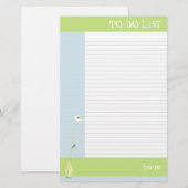 Blume in Green To Do List Briefpapier (Vorne/Hinten)