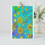 Blume in grün dankeskarte (Stehend Vorderseite)