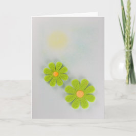 Blume in Grün und Orange personalisieren Karte