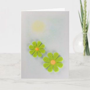 Blume in Grün und Orange personalisieren Karte