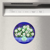 Blume in grüner Vase um Mitternacht Magnet (In Situ (Geschirrspüler))