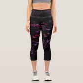 Blume in heiß rosa capri leggings (Vorderseite)