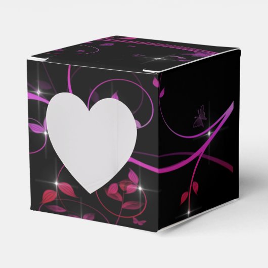 Blume in Heiß-Rosa Geschenkschachtel (Vorderseite)