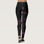 Blume in Heiß-Rosa Leggings (Rückseite)