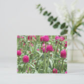 Blume in Heiß-Rosa Postkarte (Stehend Vorderseite)