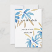 Blume in hellblau und goldfarben (Vorderseite)