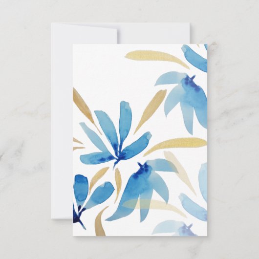 Blume in hellblau und goldfarben (Rückseite)