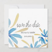 Blume in hellblau und goldfarben (Vorderseite)