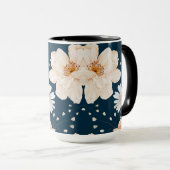 Blume in hellen Farben mit dunklem Ozeanhintergrun Tasse (VorderseiteRechts)