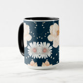 Blume in hellen Farben mit dunklem Ozeanhintergrun Tasse (Vorderseite Links)