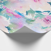 Blume in hellrosa und blauen Farben Geschenkpapier (Ecke)