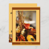 Blume in Herbstfarben - Einladung (Vorne/Hinten)