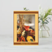 Blume in Herbstfarben - Einladung (Stehend Vorderseite)