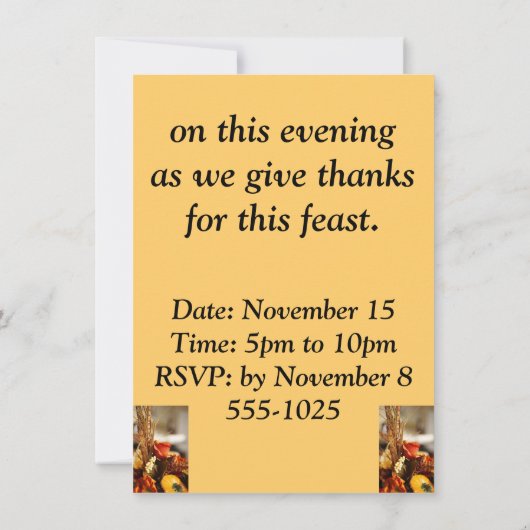 Blume in Herbstfarben - Einladung (Rückseite)