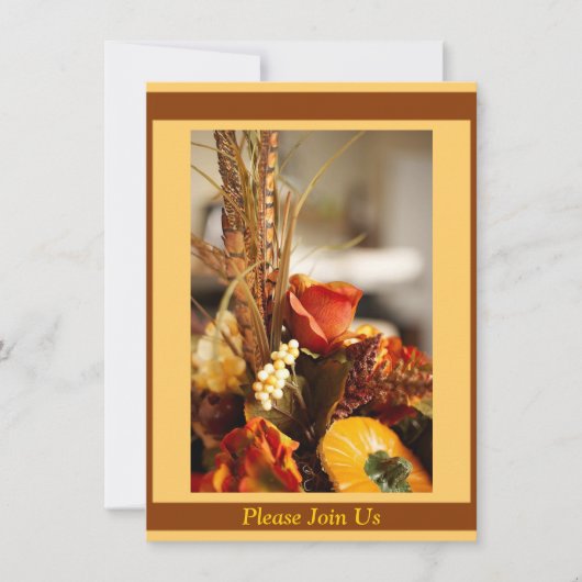 Blume in Herbstfarben - Einladung (Vorderseite)