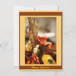 Blume in Herbstfarben - Einladung