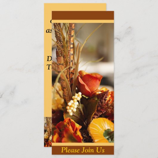 Blume in Herbstfarben - Einladung (Vorne/Hinten)