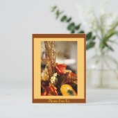 Blume in Herbstfarben - Einladung (Stehend Vorderseite)