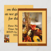 Blume in Herbstfarben - Einladung (Vorne/Hinten)