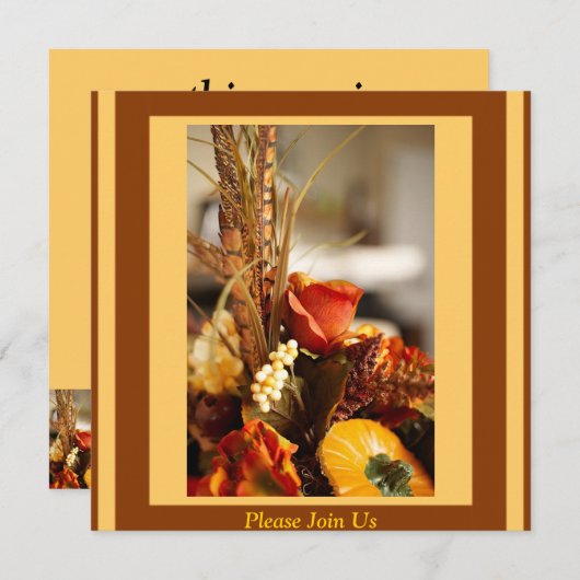 Blume in Herbstfarben - Einladung (Vorne/Hinten)