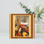 Blume in Herbstfarben - Einladung (Stehend Vorderseite)