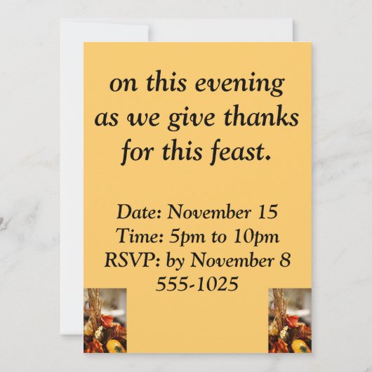 Blume in Herbstfarben - Einladung (Rückseite)