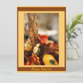 Blume in Herbstfarben - Einladung (Stehend Vorderseite)