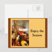 Blume in Herbstfarben - Postkarte (Vorne/Hinten)