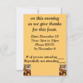 Blume in Herbstfarben - RSVP-Karte Einladung (Rückseite)