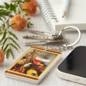 Blume in Herbstfarben - Schlüsselanhänger (Vorderseite rechts)