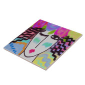 Blume in ihrem Haar Abstrakte digitale Malerei Fliese (Seite)