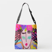 Blume in ihrem Haar Abstrakte Malerei Tragetaschen Mit Langen Trägern (Rückseite)