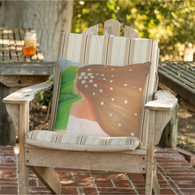 Blume in ihrem Haar Kissen (Stuhl )