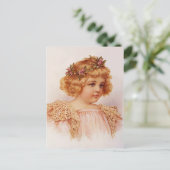 Blume in ihrem Haar Postkarte (Stehend Vorderseite)
