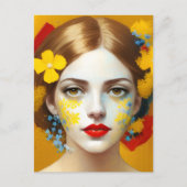 Blume in ihrem Haar Postkarte (Vorderseite)