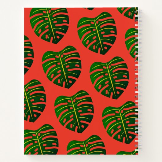 Blume in ihrem Haar, tropisches Rot-Notebook Notizblock (Rückseite)