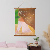 Blume in ihrem Haar Wandteppich Mit Holzrahmen (Schlafzimmer)