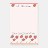 Blume in Korallen Post-it Klebezettel (Vorderseite)