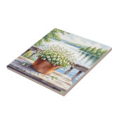 Blume in Kupfer-Topf am Lakehouse Deck Fliese (Seite)