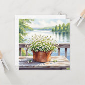 Blume in Kupfer-Topf am Lakehouse Deck Karte (Vorderseite/Rückseite Beispiel)