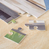 Blume in Kupfer-Topf am Lakehouse Deck Puzzle (Seite)