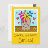 Blume in Lächeln Lebensmitteltaschen denken Sie an Postkarte (Vorne/Hinten)