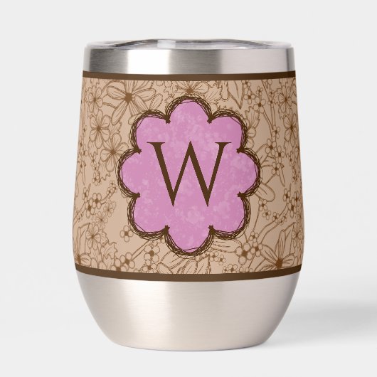 Blume in Ländern: Mit Monogramm Tan- und Rosa (Rückseite)