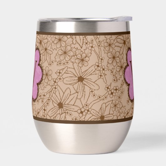 Blume in Ländern: Mit Monogramm Tan- und Rosa (Links)