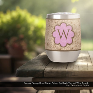 Blume in Ländern: Mit Monogramm Tan- und Rosa