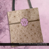 Blume in Ländern: Mit Monogramm Tan- und Rosa Tasche