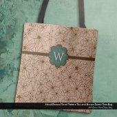 Blume in Ländern: Tan und Hunter Green Mit Monogra Tasche