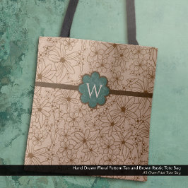 Blume in Ländern: Tan und Hunter Green Mit Monogra Tasche